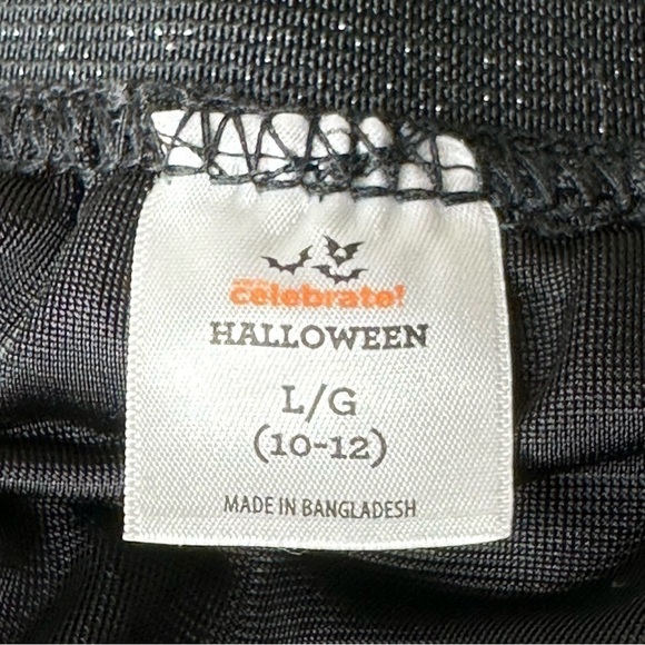 Cobweb Metallic Mesh Halloween Skirt Black Silver Girls L 10-12 - Picture 5 of 8